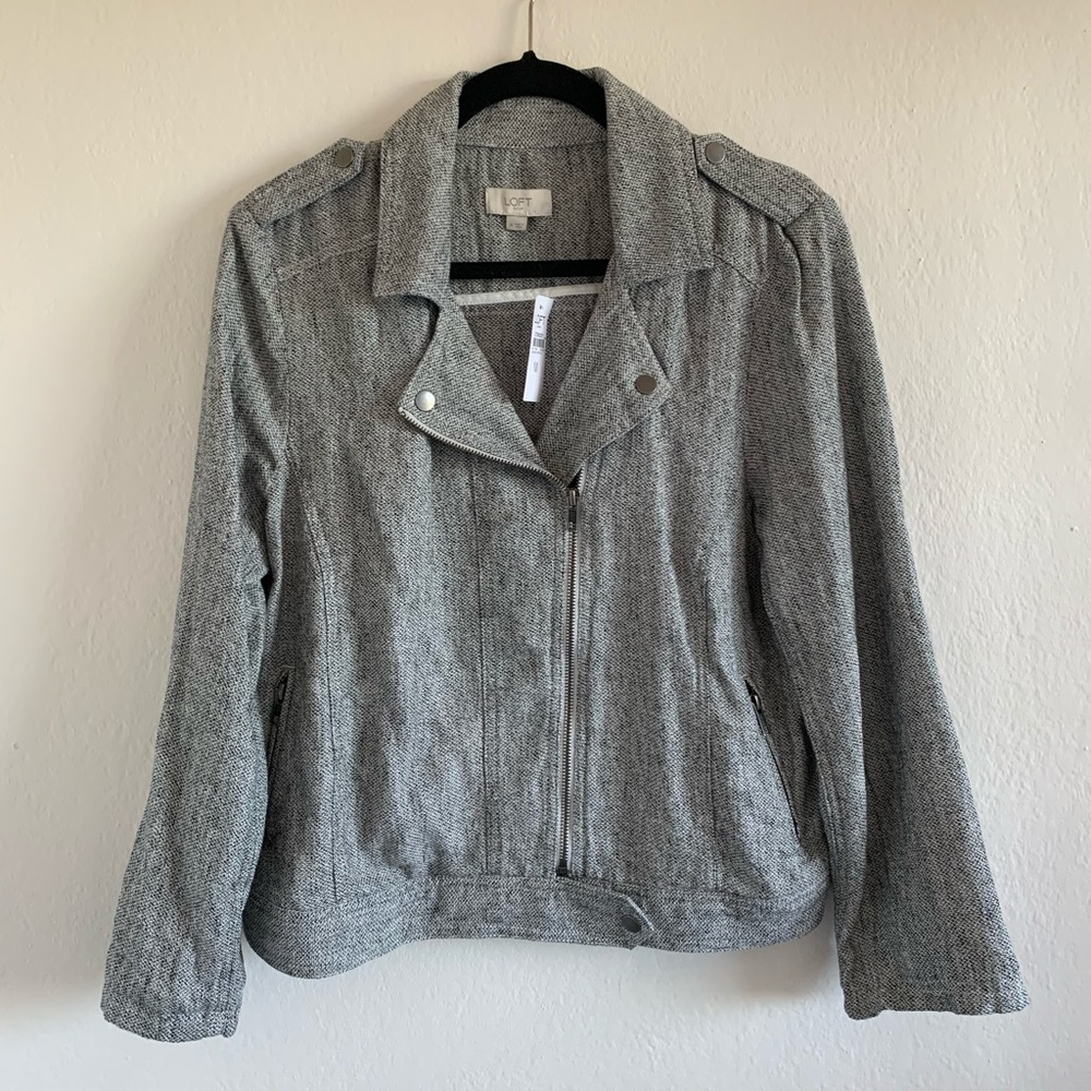 Loft Outlet Linen Moto Style Jacket Size Medium